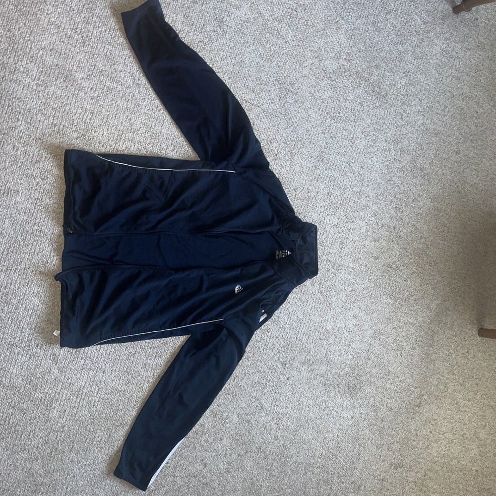 Mens Adidas Sz Med Navy Blue 3-Stripes Track Jacket